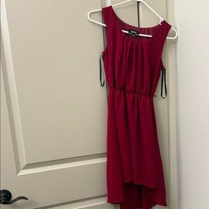 by & by Burgundy High Low Dress